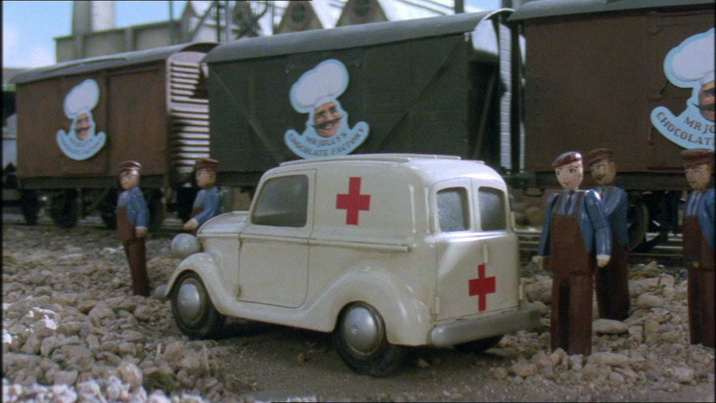 "Thomas & seine Freunde" - Holzeisenbahn "SODOR KRANKENWAGEN" (2003) - Exklusivmodell