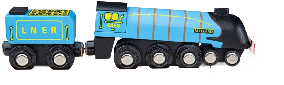 BIGJIGS - HOLZEISENBAHN "MALLARD" - BRANDNEU