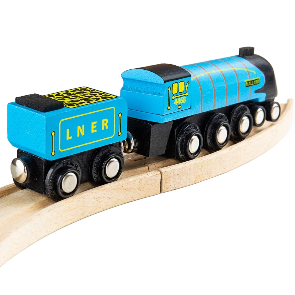 BIGJIGS - HOLZEISENBAHN "MALLARD" - BRANDNEU