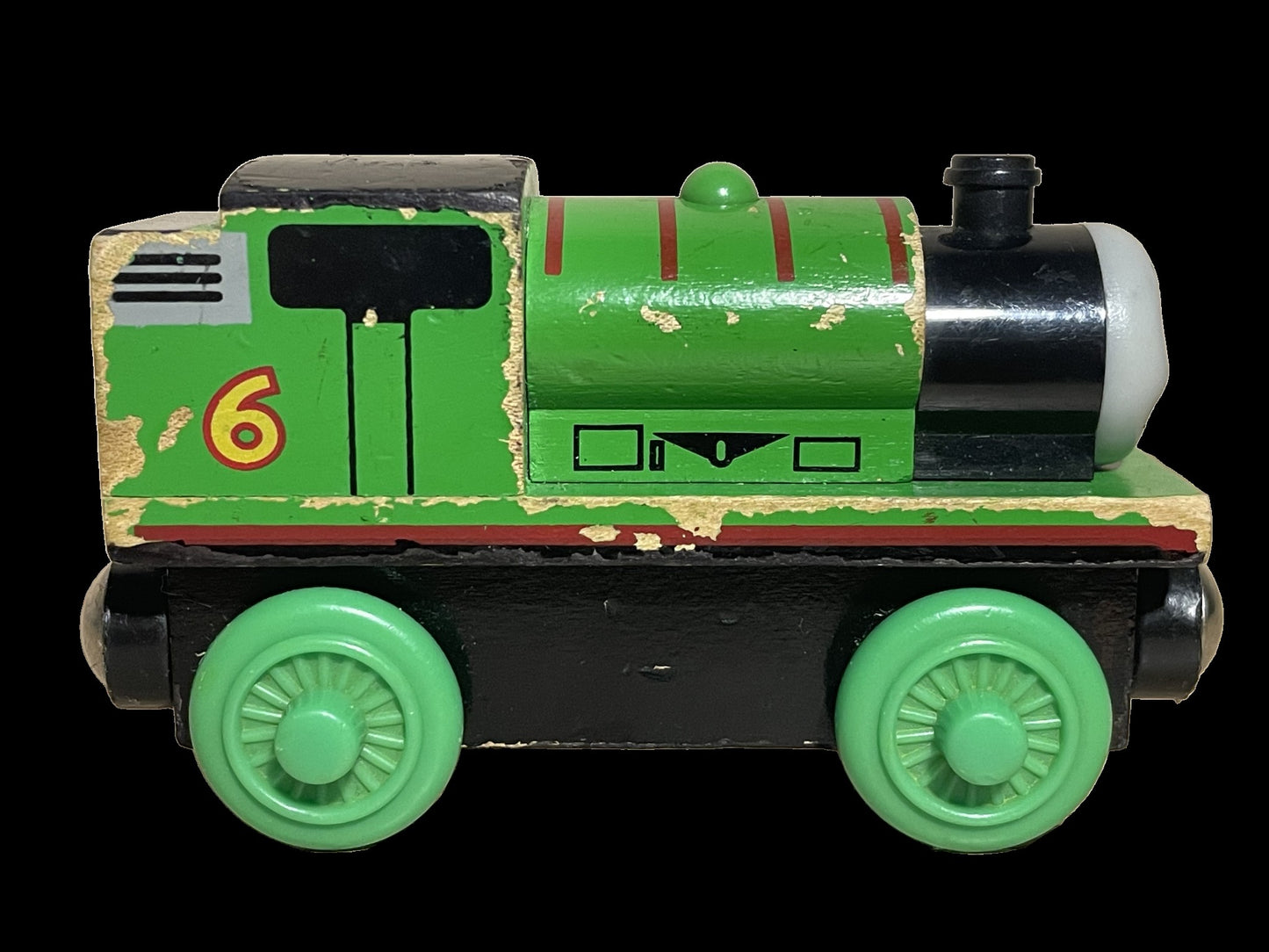 "Thomas & seine Freunde" - Holzeisenbahn "PERCY" (2002) - stark bespielt