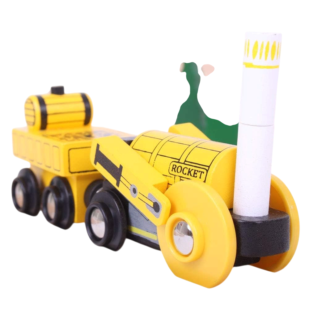 BIGJIGS - HOLZEISENBAHN "STEPHENSON´S ROCKET" - BRANDNEU