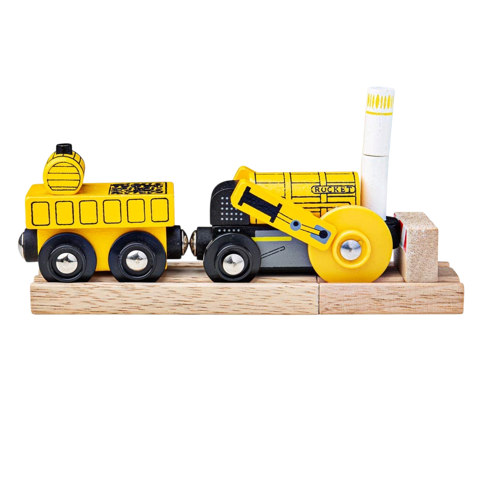 BIGJIGS - HOLZEISENBAHN "STEPHENSON´S ROCKET" - BRANDNEU