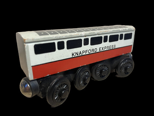 "Thomas & seine Freunde" - Holzeisenbahn "KNAPFORD EXPRESS COACH" (1996) - SELTENES MODELL - LEICHT BESPIELT